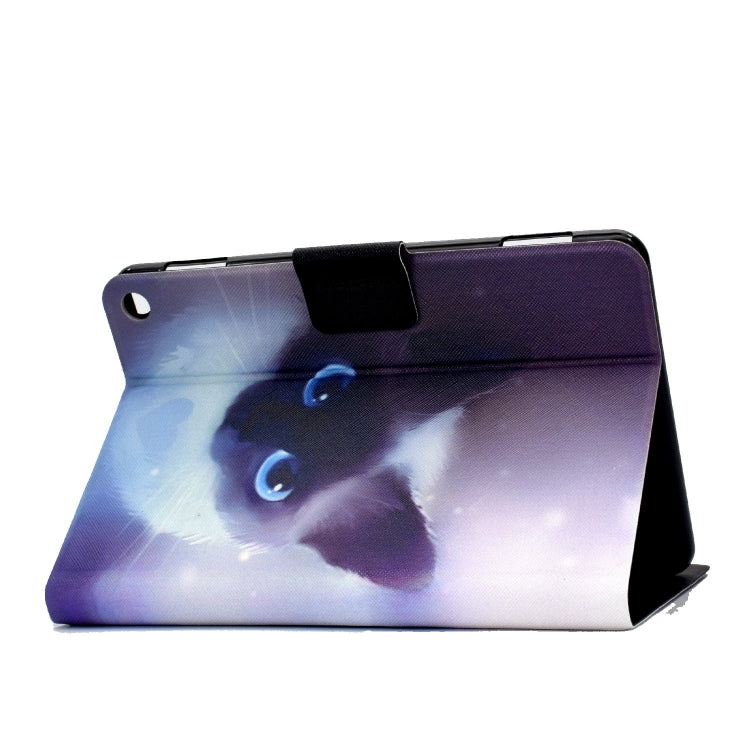 For Amazon Fire Max 11 2023 Colored Drawing Smart Leather Tablet Case(Blue-eyed Cat) - Amazon by PMC TechLife | Online Shopping South Africa | PMC TechLife | Buy Now Pay Later Mobicred