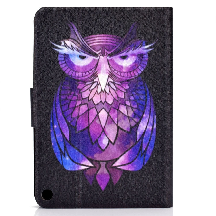 For Amazon Fire Max 11 2023 Colored Drawing Smart Leather Tablet Case(Owl) - Amazon by PMC TechLife | Online Shopping South Africa | PMC TechLife | Buy Now Pay Later Mobicred