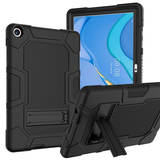 For Huawei MatePad T 10s / T10 Contrast Color Robot B3 Silicone Hybrid PC Tablet Case with Holder(Black) - Huawei by PMC Jewellery | Online Shopping South Africa | PMC Jewellery | Buy Now Pay Later Mobicred