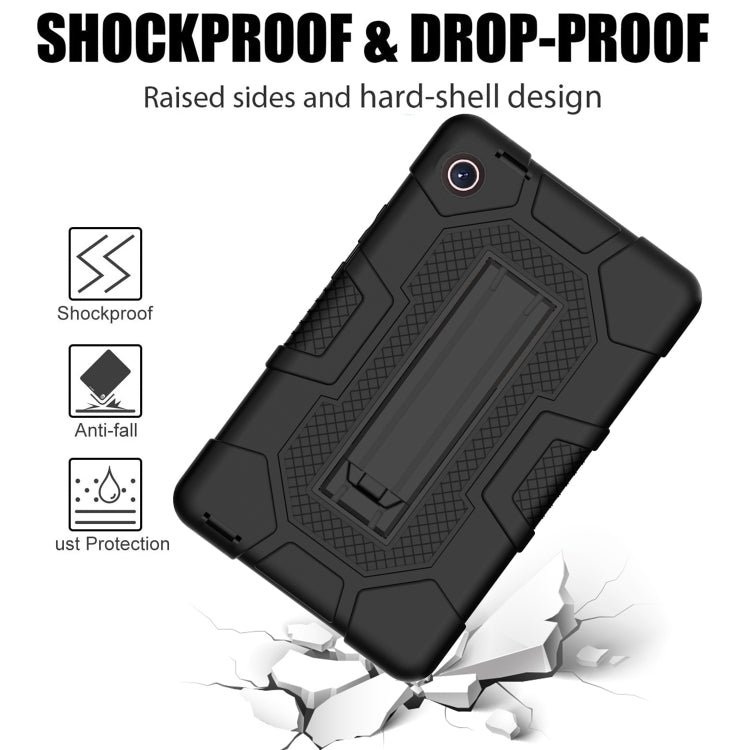 For Huawei MatePad T8 Contrast Color Robot B3 Silicone Hybrid PC Tablet Case with Holder(Black) - Huawei by PMC TechLife | Online Shopping South Africa | PMC TechLife | Buy Now Pay Later Mobicred
