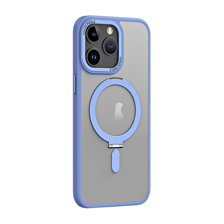 For iPhone 15 Pro Skin Feel MagSafe Shockproof Phone Case with Holder(Light Blue) - iPhone 15 Pro Cases by PMC Jewellery | Online Shopping South Africa | PMC Jewellery