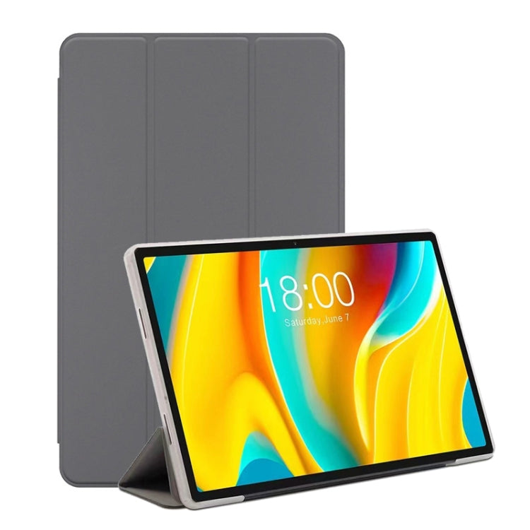 For Teclast T50 Pro 3-Fold Holder Folio Leather Tablet Smart Case(Grey) - Teclast by TECLAST | Online Shopping South Africa | PMC TechLife | Buy Now Pay Later Mobicred