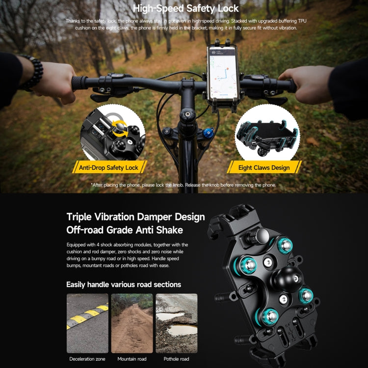 Ulefone Armor Mount Pro AM01 Universal Bicycle Handle Phone Holder(Black) - free shipping - PMC Jewellery - Order now!