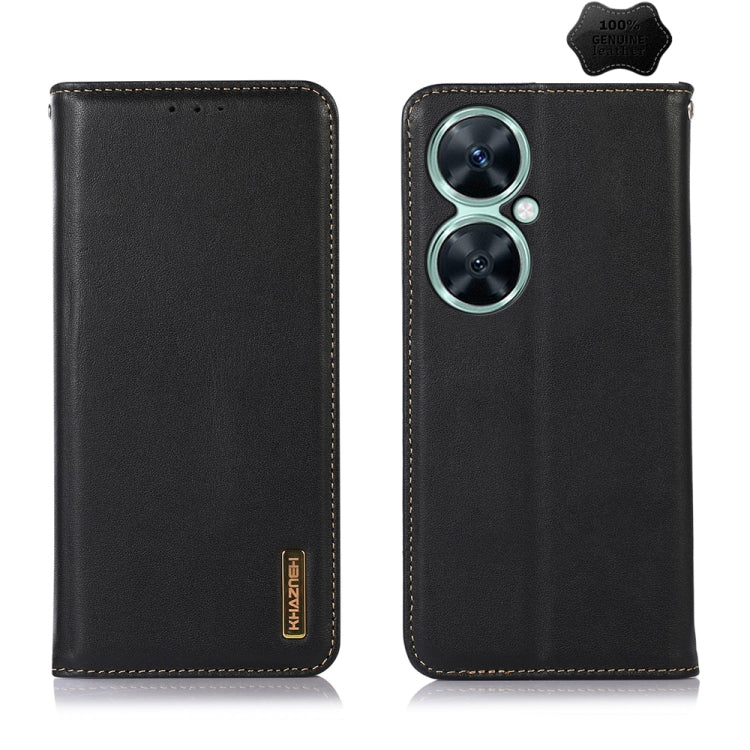 For Huawei Nova 11i / Enjoy 60 Pro KHAZNEH Nappa Top Layer Cowhide Leather Phone Case(Black) - Huawei Cases by PMC TechLife | Online Shopping South Africa | PMC TechLife | Buy Now Pay Later Mobicred