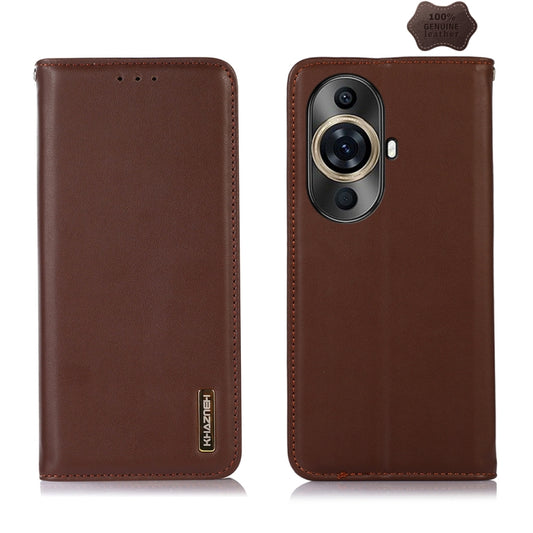 For Huawei Nova 11 Pro / 11 Ultra KHAZNEH Nappa Top Layer Cowhide Leather Phone Case(Brown) - Huawei Cases by PMC Jewellery | Online Shopping South Africa | PMC Jewellery | Buy Now Pay Later Mobicred