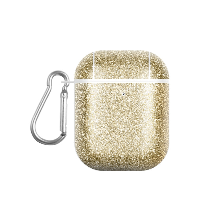 For AirPods 1 / 2 Glitter Powder Skin Texture PC TWS Earphone Case(Gold) - For AirPods 1/2 by PMC Jewellery | Online Shopping South Africa | PMC Jewellery | Buy Now Pay Later Mobicred
