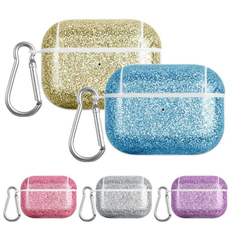 For AirPods Pro Glitter Powder Skin Texture PC TWS Earphone Case(Gold) - For AirPods Pro by PMC Jewellery | Online Shopping South Africa | PMC Jewellery | Buy Now Pay Later Mobicred