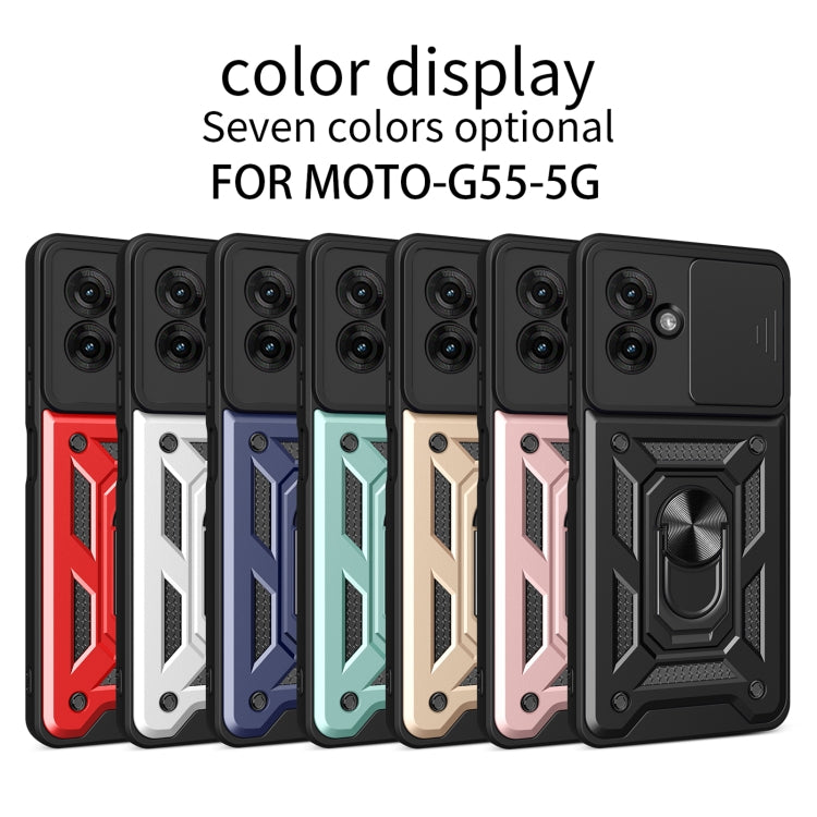 For Motorola Moto G55 Sliding Camera Cover Design TPU+PC Phone Case(Blue) - free shipping - PMC TechLife - Order now!