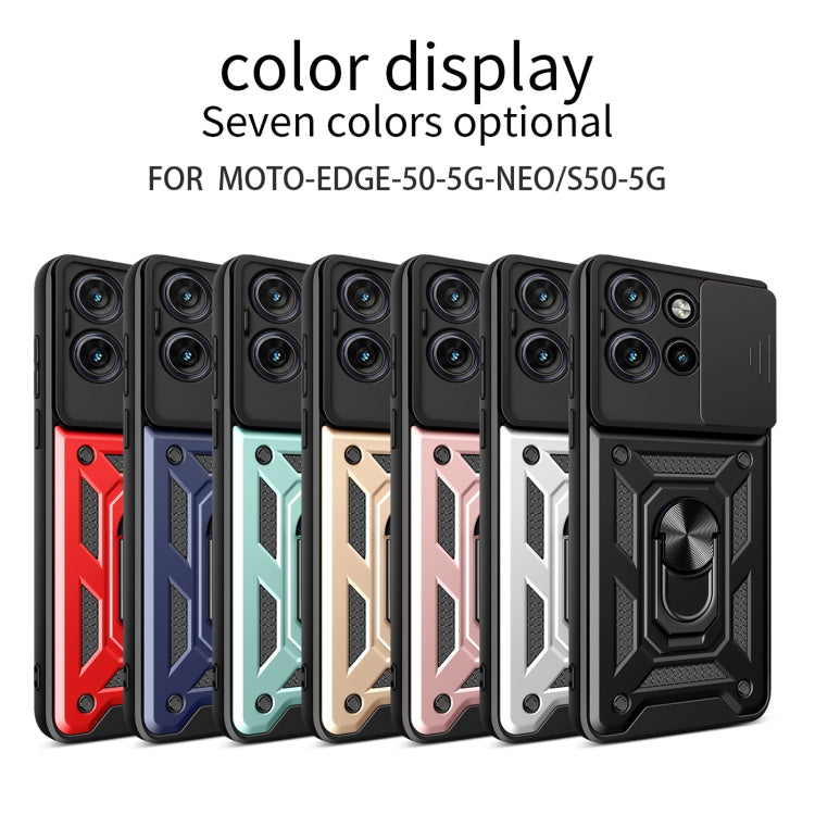 For Motorola Edge 50 Neo Sliding Camera Cover Design TPU+PC Phone Case(Silver) - free shipping - PMC TechLife - Order now!