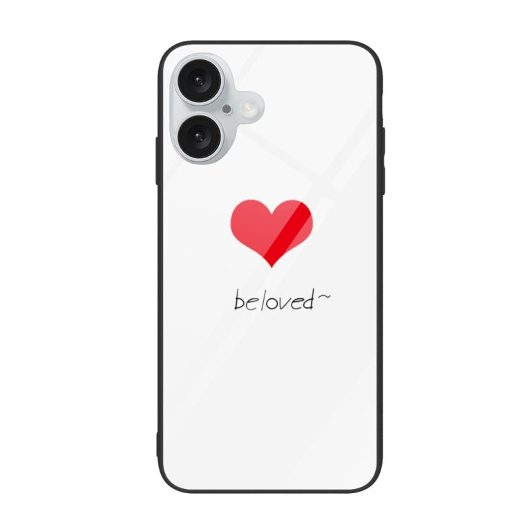 For iPhone 16 Plus Colorful Painted Glass Phone Case(Red Heart) - free shipping - PMC TechLife - Order now!