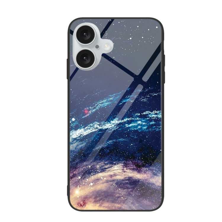 For iPhone 16 Plus Colorful Painted Glass Phone Case(Starry Sky) - iPhone 16 Plus Cases by PMC Jewellery | Online Shopping South Africa | PMC Jewellery | Buy Now Pay Later Mobicred