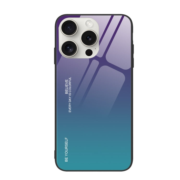 For iPhone 16 Pro Gradient Color Glass Phone Case(Aurora Blue) - iPhone 16 Pro Cases by PMC TechLife | Online Shopping South Africa | PMC TechLife | Buy Now Pay Later Mobicred