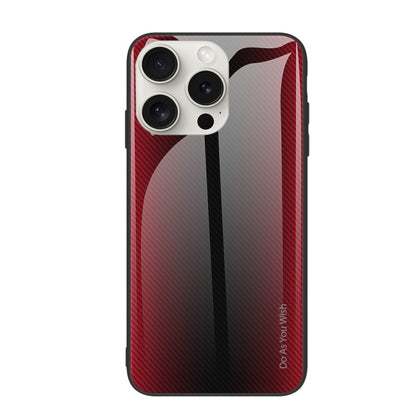 For iPhone 16 Pro Max Texture Gradient Glass TPU Phone Case(Red) - iPhone 16 Pro Max Cases by PMC Jewellery | Online Shopping South Africa | PMC Jewellery | Buy Now Pay Later Mobicred