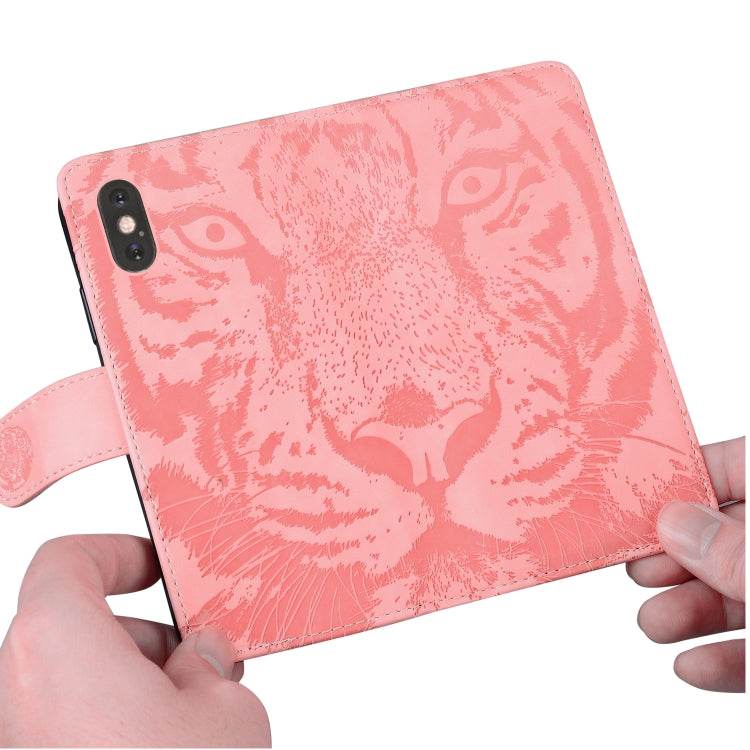 For iPhone SE 2024 Tiger Embossing Pattern Leather Phone Case(Pink) - More iPhone Cases by PMC Jewellery | Online Shopping South Africa | PMC Jewellery | Buy Now Pay Later Mobicred