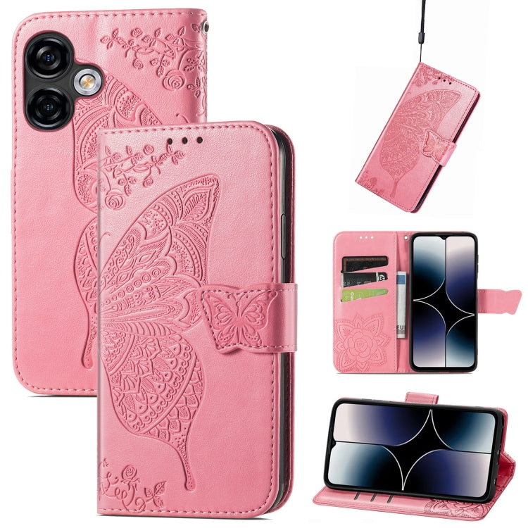 For Ulefone Note 16 Pro Butterfly Love Flower Embossed Leather Phone Case(Pink) - Ulefone Cases by PMC Jewellery | Online Shopping South Africa | PMC Jewellery | Buy Now Pay Later Mobicred