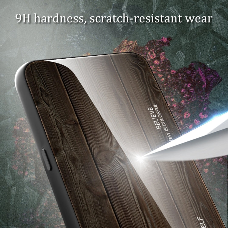 For iPhone 16 Pro Max Wood Grain Glass Phone Case(Black) - iPhone 16 Pro Max Cases by PMC TechLife | Online Shopping South Africa | PMC TechLife | Buy Now Pay Later Mobicred
