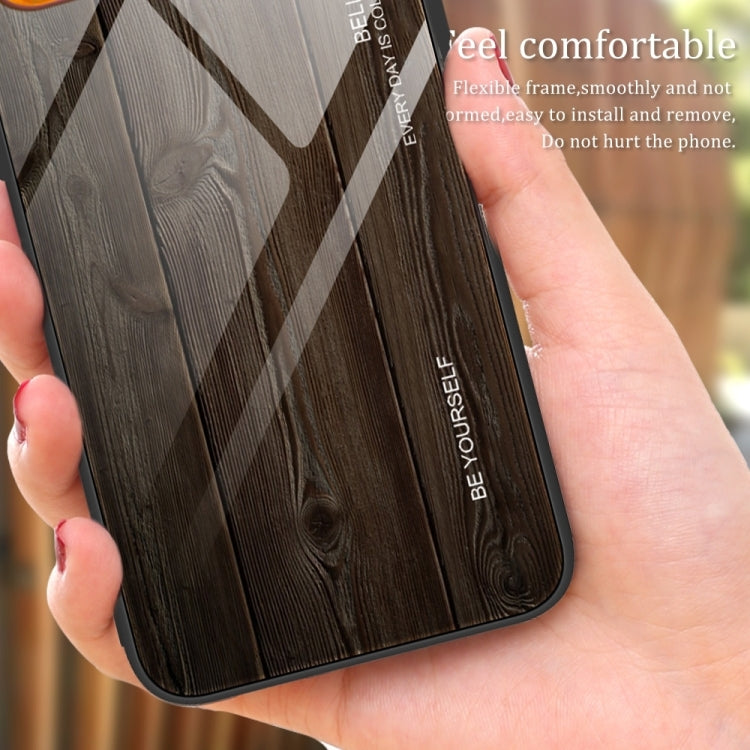 For iPhone 16 Pro Wood Grain Glass Phone Case(Grey) - iPhone 16 Pro Cases by PMC TechLife | Online Shopping South Africa | PMC TechLife | Buy Now Pay Later Mobicred