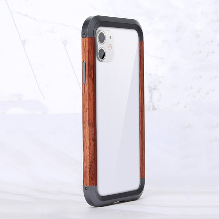 For iPhone 11 R-JUST Metal + Wood Frame Protective Case - iPhone 11 Cases by R-JUST | Online Shopping South Africa | PMC TechLife | Buy Now Pay Later Mobicred
