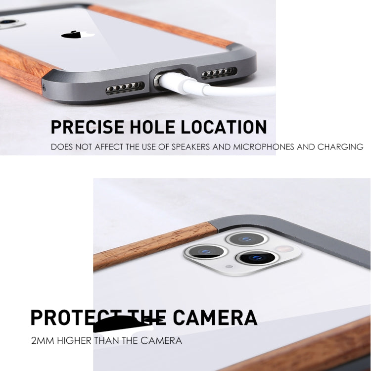 For iPhone 11 Pro R-JUST Metal + Wood Frame Protective Case - iPhone 11 Pro Cases by R-JUST | Online Shopping South Africa | PMC TechLife | Buy Now Pay Later Mobicred