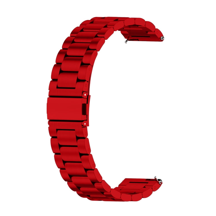 For Huawei Watch 4 / 4 Pro Three Bead Stainless Steel Watch Band(Red) - Watch Bands by PMC TechLife | Online Shopping South Africa | PMC TechLife