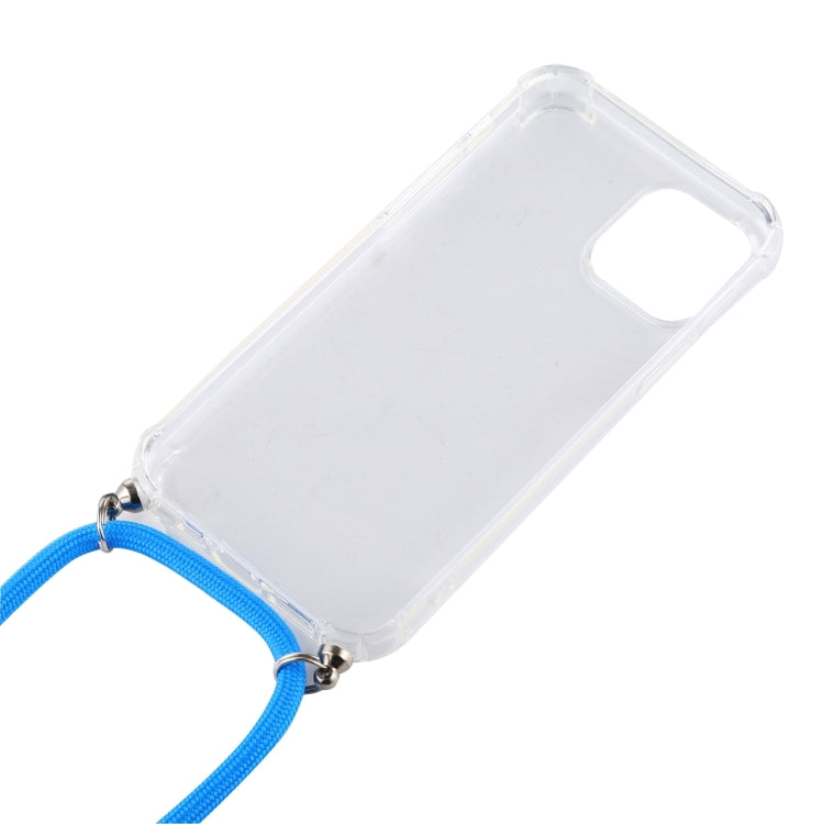 For iPhone 16 Plus Four-Corner Shockproof Transparent TPU Case with Lanyard(Black Gold) - free shipping - PMC TechLife - Order now!