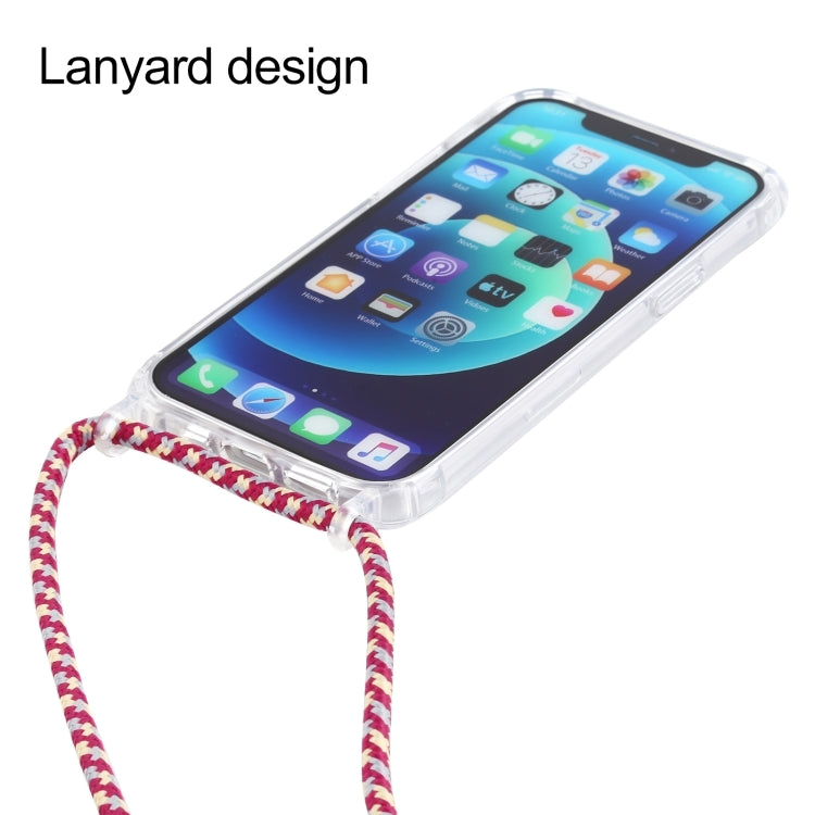 For iPhone 16 Pro Transparent Acrylic Airbag Shockproof Phone Protective Case with Lanyard(White Grey Fine Lines) - iPhone 16 Pro Cases by PMC TechLife | Online Shopping South Africa | PMC TechLife | Buy Now Pay Later Mobicred