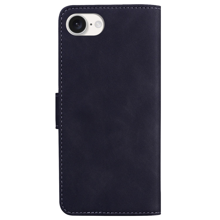 For iPhone 16e Skin Feel Pure Color Flip Leather Phone Case(Black) - iPhone 16e Cases by PMC TechLife | Online Shopping South Africa | PMC TechLife | Buy Now Pay Later Mobicred