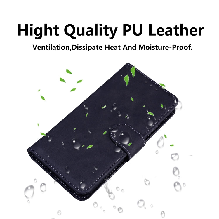 For iPhone 16e Skin Feel Pure Color Flip Leather Phone Case(Black) - iPhone 16e Cases by PMC TechLife | Online Shopping South Africa | PMC TechLife | Buy Now Pay Later Mobicred