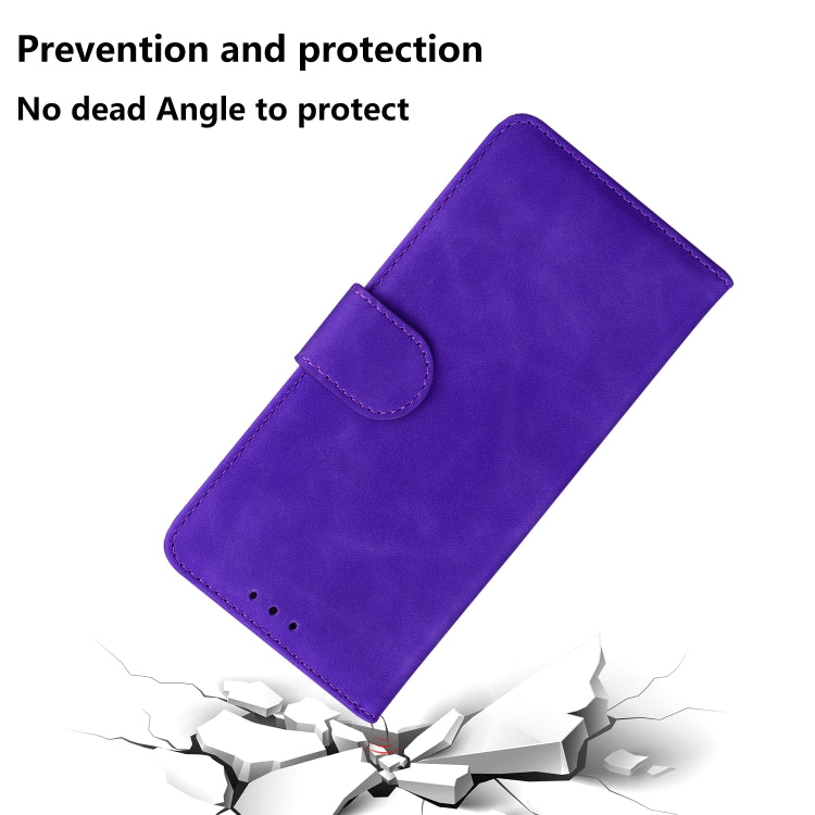 For iPhone 16 Pro Max Skin Feel Pure Color Flip Leather Phone Case(Purple) - iPhone 16 Pro Max Cases by PMC Jewellery | Online Shopping South Africa | PMC Jewellery | Buy Now Pay Later Mobicred