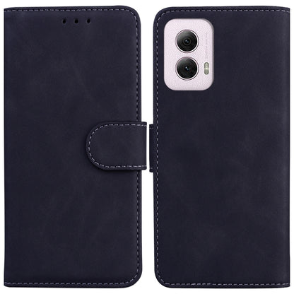 For Motorola Moto G Power 5G 2024 Skin Feel Pure Color Flip Leather Phone Case(Black) - Motorola Cases by PMC Jewellery | Online Shopping South Africa | PMC Jewellery | Buy Now Pay Later Mobicred