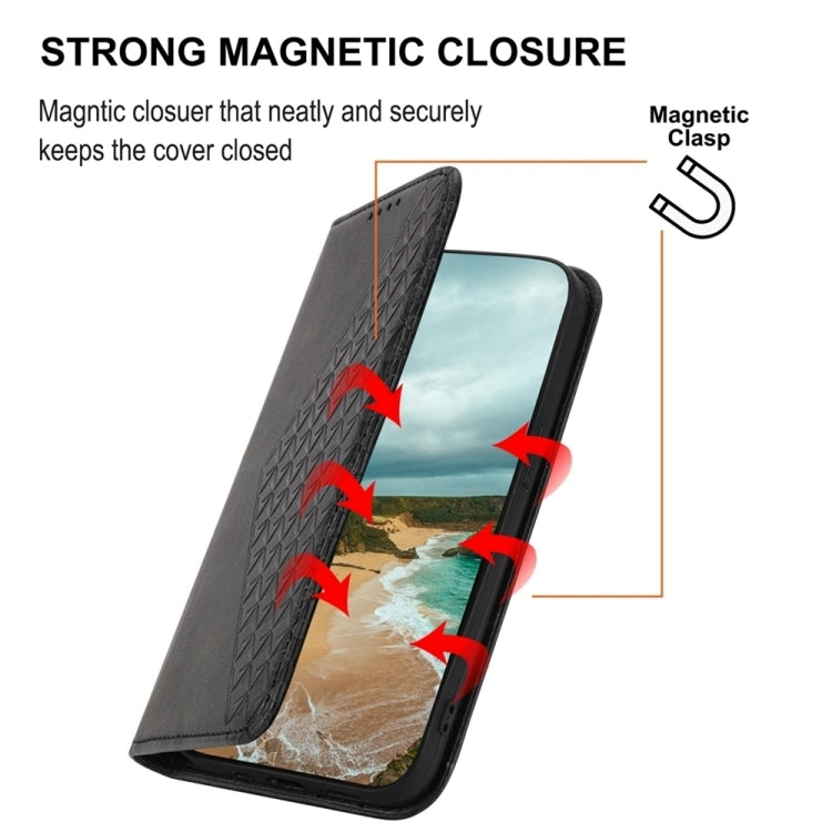 For Xiaomi Redmi Note 13 Pro 5G Cubic Grid Calf Texture Magnetic Leather Phone Case(Black) - Xiaomi Cases by PMC TechLife | Online Shopping South Africa | PMC TechLife | Buy Now Pay Later Mobicred