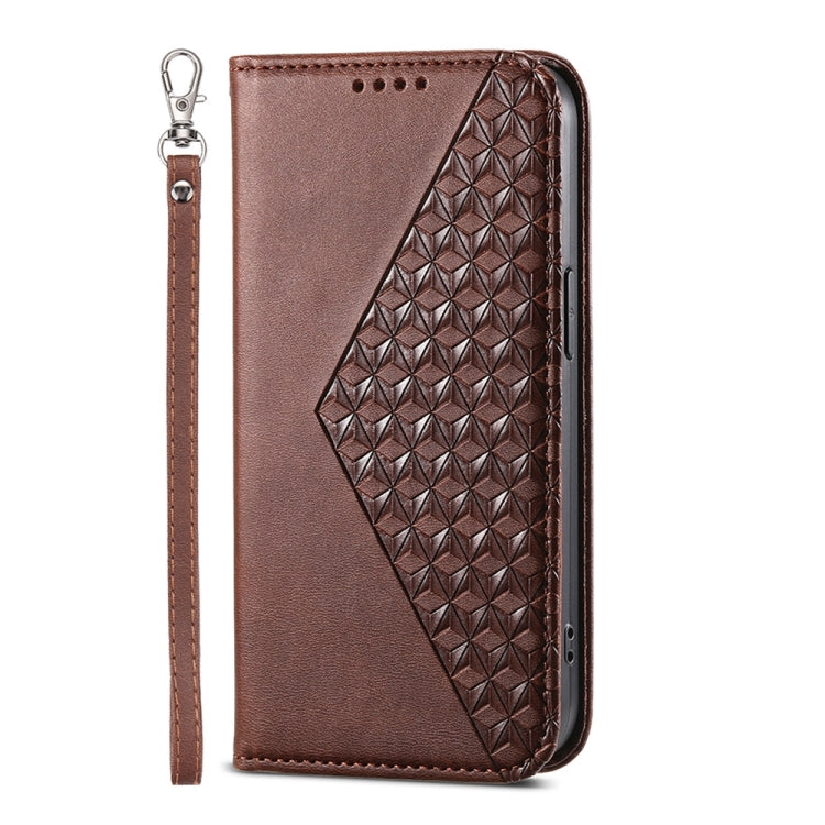 For Xiaomi 14 Ultra Cubic Grid Calf Texture Magnetic Leather Phone Case(Brown) - 14 Ultra Cases by PMC TechLife | Online Shopping South Africa | PMC TechLife | Buy Now Pay Later Mobicred