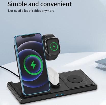 Yesido DS13 18W 4 in 1 Multifunctional Foldable Desktop Wireless Charging Stand(Black) - Wireless Charger by Yesido | Online Shopping South Africa | PMC Jewellery | Buy Now Pay Later Mobicred