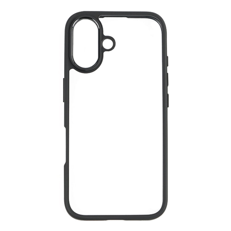 For iPhone 16 Frosted TPU + Transparent PC Phone Case(Black) - iPhone 16 Cases by PMC TechLife | Online Shopping South Africa | PMC TechLife | Buy Now Pay Later Mobicred