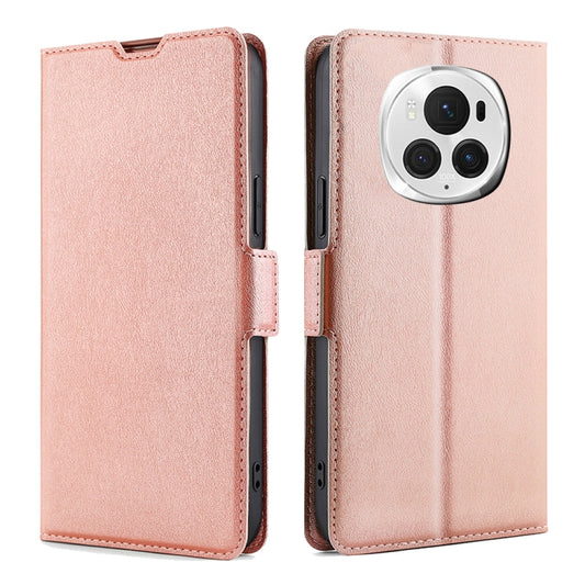 For Honor Magic6 Pro Ultra-thin Voltage Side Buckle Horizontal Flip Leather Phone Case(Rose Gold) - Honor Cases by PMC Jewellery | Online Shopping South Africa | PMC Jewellery | Buy Now Pay Later Mobicred