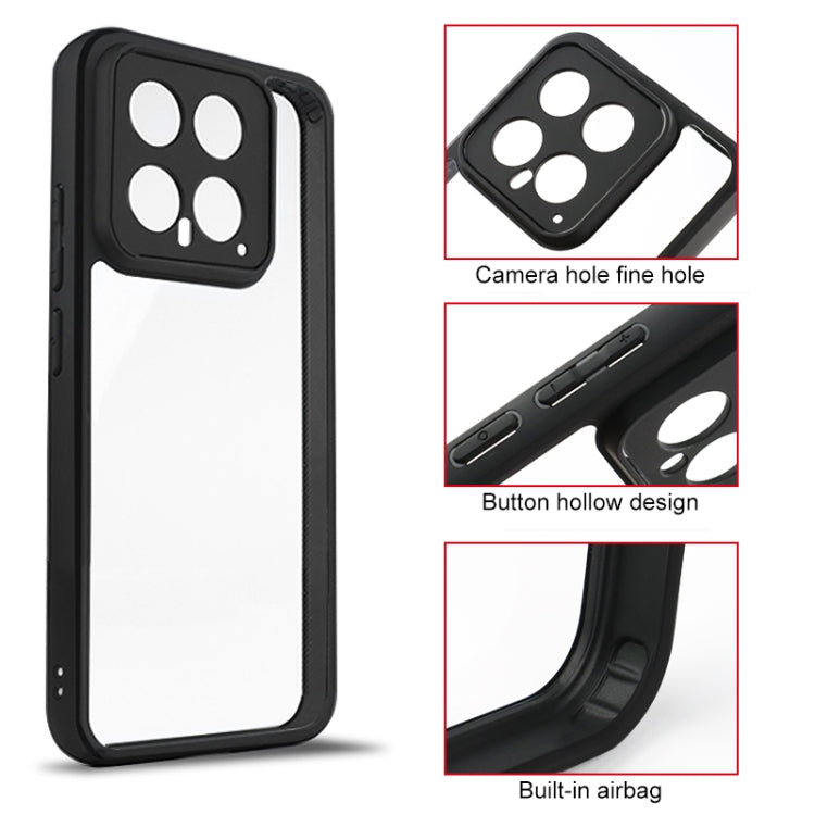 For Xiaomi 14 Frosted TPU + Transparent PC Phone Case(Black) - 14 Cases by PMC TechLife | Online Shopping South Africa | PMC TechLife