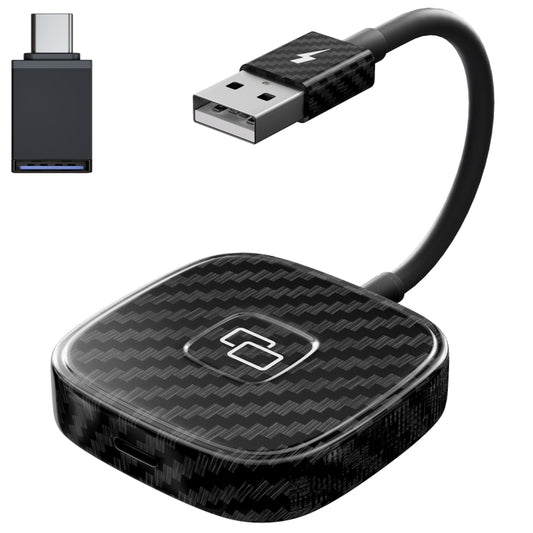 Carbon Fiber USB + USB-C / Type-C Carplay to Car Mirror Adapter for iPhone(Black) - Bluetooth Adapters by PMC Jewellery | Online Shopping South Africa | PMC Jewellery | Buy Now Pay Later Mobicred