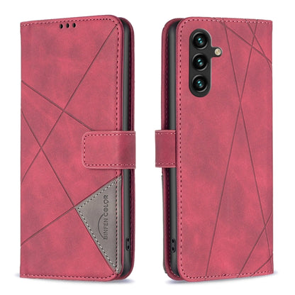 For Samsung Galaxy A55 Magnetic Buckle Rhombus Texture Leather Phone Case(Red) - Galaxy Phone Cases by PMC Jewellery | Online Shopping South Africa | PMC Jewellery