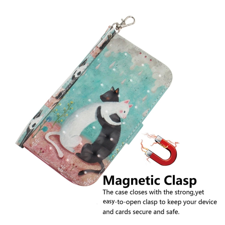 For Xiaomi Redmi Note 13 Pro+ 5G 3D Colored Horizontal Flip Leather Phone Case(Black White Cat) - Note 13 Pro+ Cases by PMC Jewellery | Online Shopping South Africa | PMC Jewellery | Buy Now Pay Later Mobicred