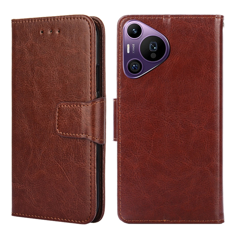 For Huawei Pura 70 Pro / 70 Pro+ 5G Crystal Texture Leather Phone Case(Brown) - Huawei Cases by PMC Jewellery | Online Shopping South Africa | PMC Jewellery | Buy Now Pay Later Mobicred