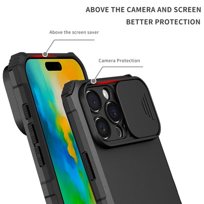 For iPhone 16 Pro Stereoscopic Holder Sliding Camshield Phone Case(Black) - iPhone 16 Pro Cases by PMC Jewellery | Online Shopping South Africa | PMC Jewellery | Buy Now Pay Later Mobicred