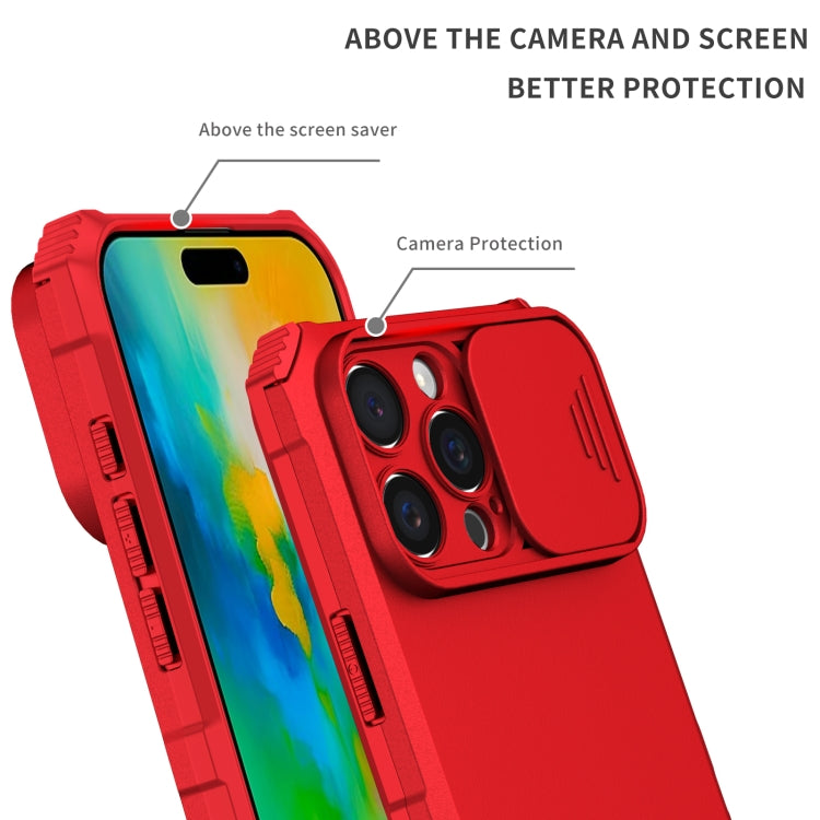 For iPhone 16 Pro Stereoscopic Holder Sliding Camshield Phone Case(Red) - free shipping - PMC TechLife - Order now!