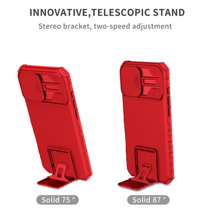 For iPhone 16 Plus Stereoscopic Holder Sliding Camshield Phone Case(Red) - iPhone 16 Plus Cases by PMC Jewellery | Online Shopping South Africa | PMC Jewellery | Buy Now Pay Later Mobicred