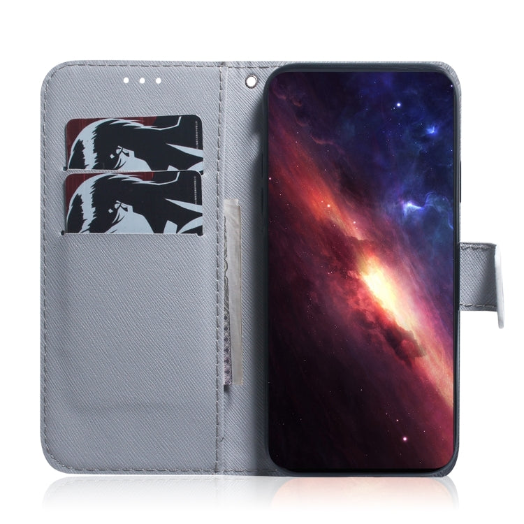 For iPhone 16 Coloured Drawing Flip Leather Phone Case(White Wolf) - iPhone 16 Cases by PMC Jewellery | Online Shopping South Africa | PMC Jewellery | Buy Now Pay Later Mobicred