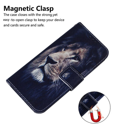 For iPhone 16 Pro Coloured Drawing Flip Leather Phone Case(Lion) - iPhone 16 Pro Cases by PMC Jewellery | Online Shopping South Africa | PMC Jewellery | Buy Now Pay Later Mobicred