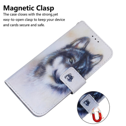 For iPhone 16 Pro Max Coloured Drawing Flip Leather Phone Case(White Wolf) - iPhone 16 Pro Max Cases by PMC Jewellery | Online Shopping South Africa | PMC Jewellery | Buy Now Pay Later Mobicred