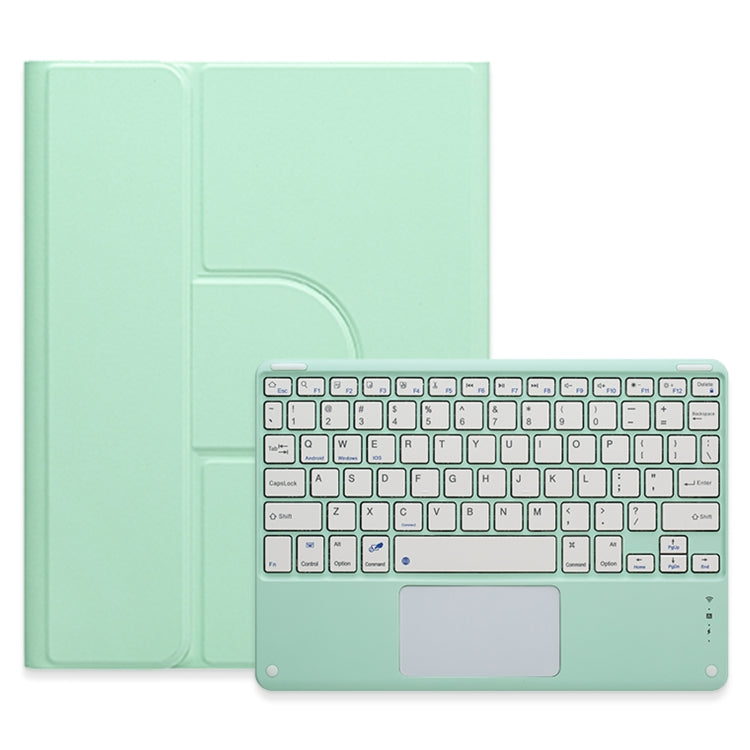 For iPad 10th Gen 10.9 2022 Square Button 360 Degree Rotatable Bluetooth Keyboard Leather Case with Touchpad(Mint Green) - Universal by PMC TechLife | Online Shopping South Africa | PMC TechLife