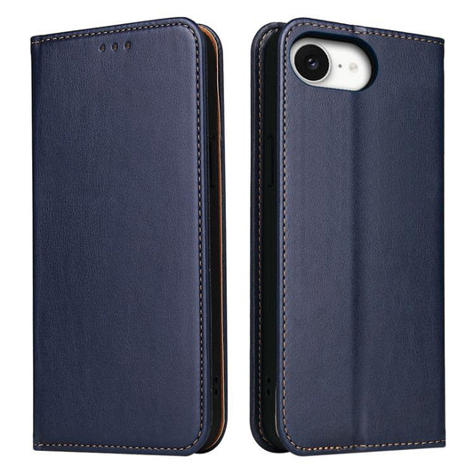 For iPhone 16e Fierre Shann PU Genuine Leather Texture Phone Case(Blue) - iPhone 16e Cases by FIERRE SHANN | Online Shopping South Africa | PMC Jewellery | Buy Now Pay Later Mobicred