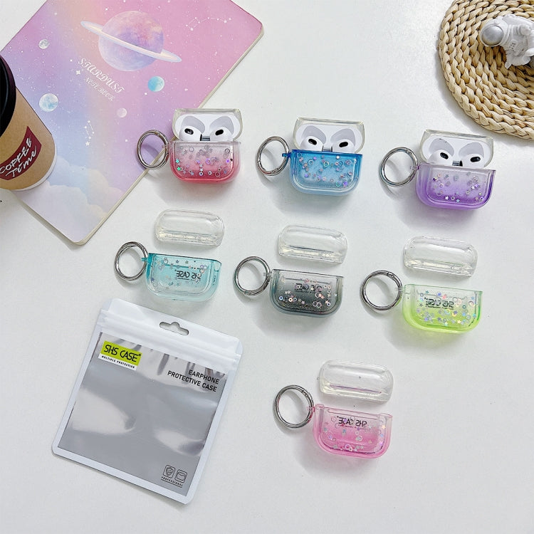 For AirPods Pro Transparent Glitter Bluetooth Earphone Protective Case(Black) - For AirPods Pro by PMC Jewellery | Online Shopping South Africa | PMC Jewellery | Buy Now Pay Later Mobicred