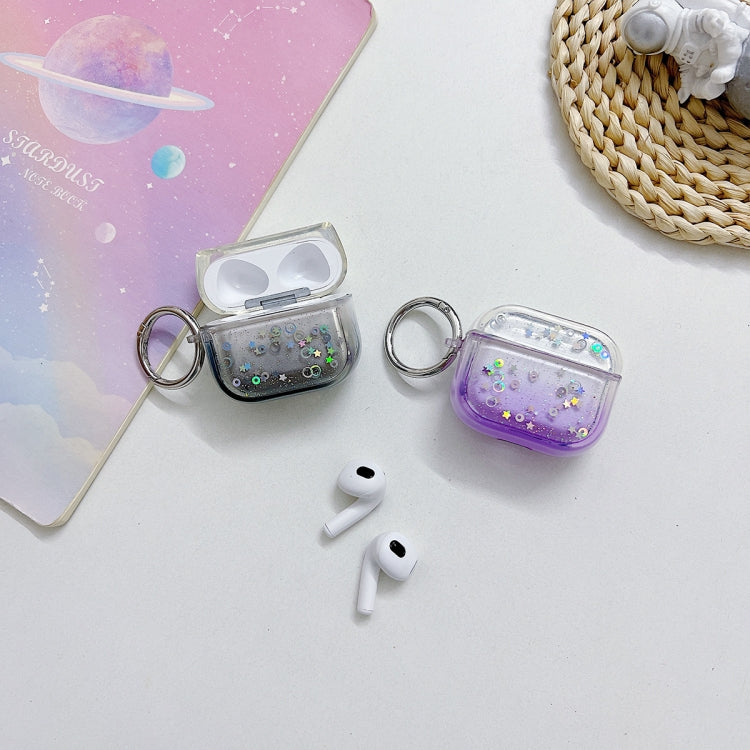 For AirPods Pro Transparent Glitter Bluetooth Earphone Protective Case(Sky Blue) - For AirPods Pro by PMC Jewellery | Online Shopping South Africa | PMC Jewellery | Buy Now Pay Later Mobicred